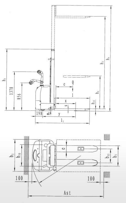 CLE步行式電動(dòng)叉車參數(shù)