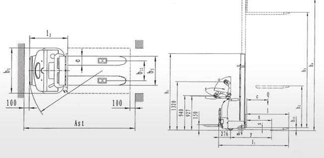 CLB步行式全電動堆垛車參數(shù)