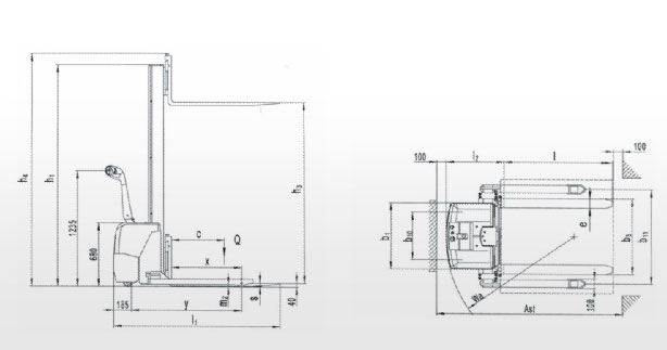 步行式電動堆垛車參數(shù)