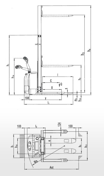CLE12Y寬支腿電動(dòng)叉車參數(shù)