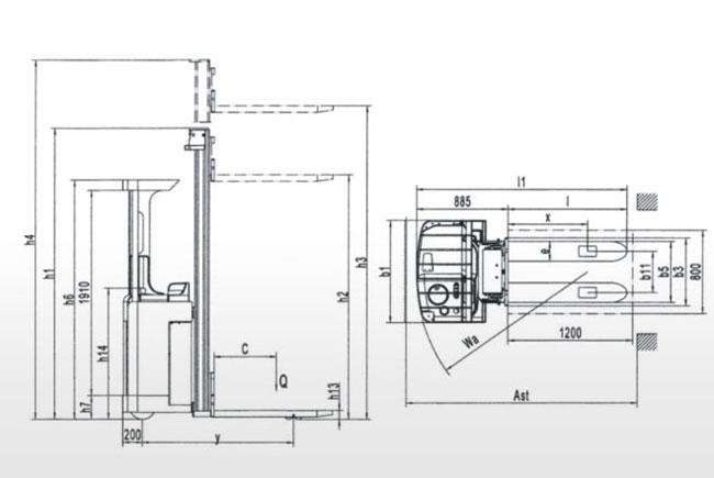 RS站駕式全電動堆垛車