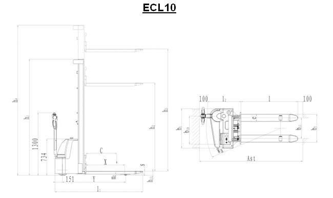 ECL10升降電動(dòng)叉車參數(shù)
