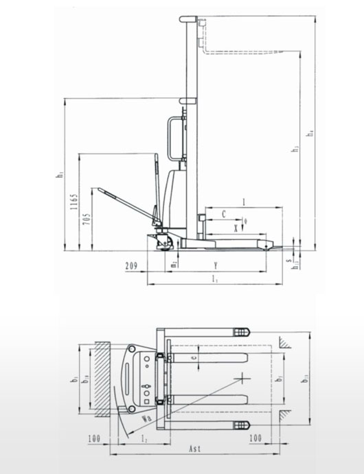 SPN10Y半電動堆高叉車參數(shù)