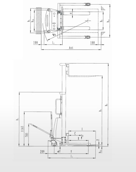 SPN10A半電動(dòng)堆垛車參數(shù)